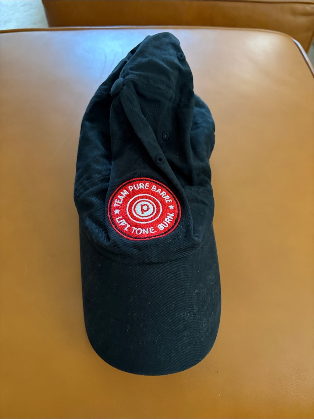 Pure Barre Black Hat with Red Patch Logo